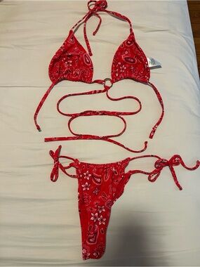 Target Red Bandana Print String Bikini